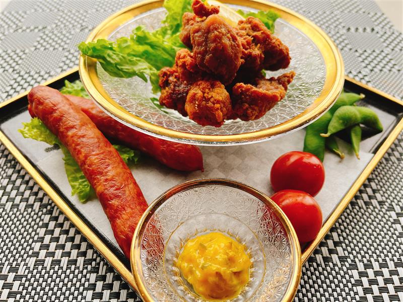 Enjoy local gourmet beef tongue fried & beef tongue sausage